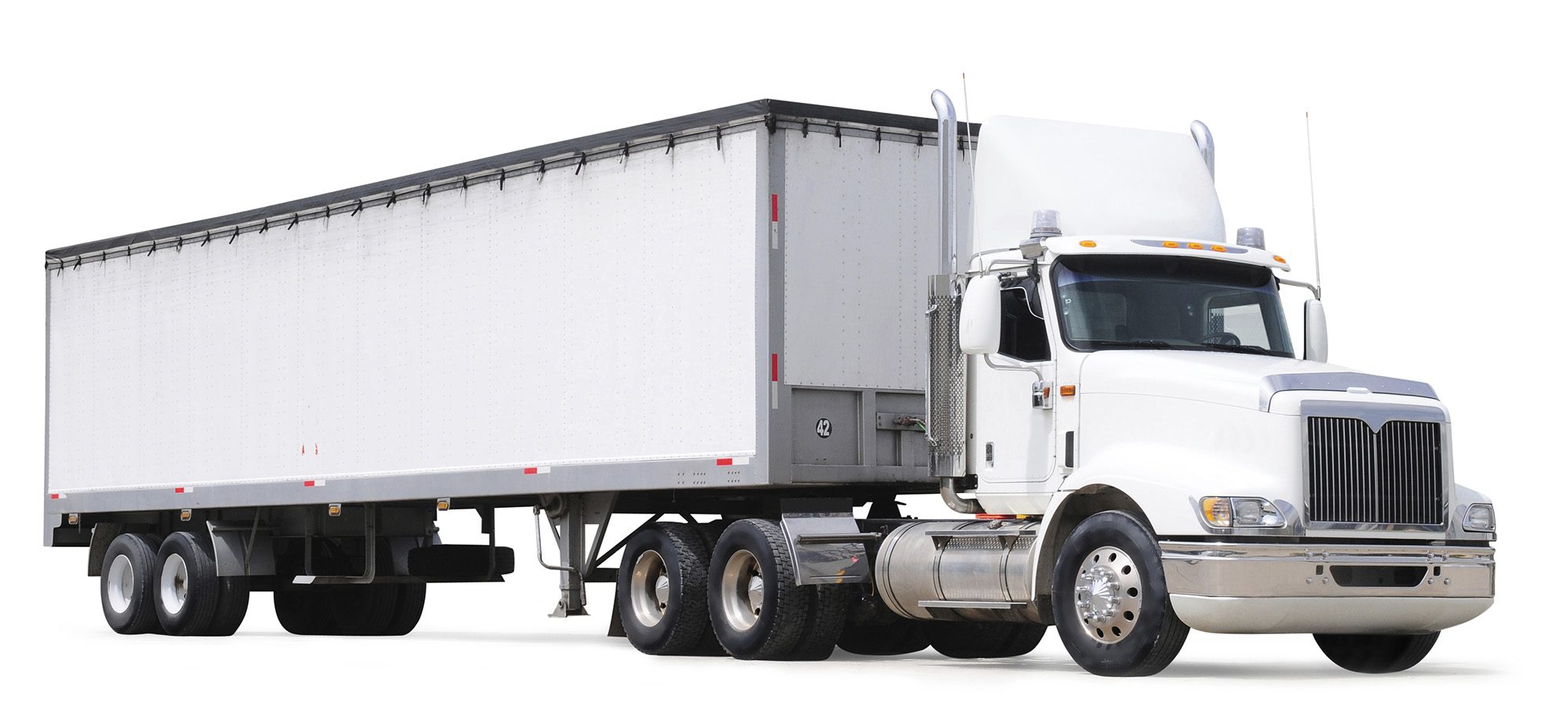Semi-trailer truck used for transporting portable ramps and event structures